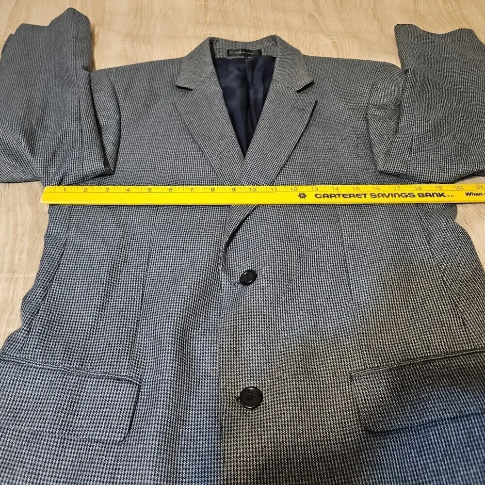 Michael Michael Kors Men's Classic Fit Houndstooth Sport Coat Blazer 38R Blue